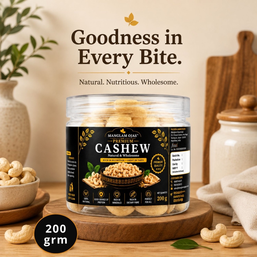Premium Cashews 200 g by Manglam Ojas