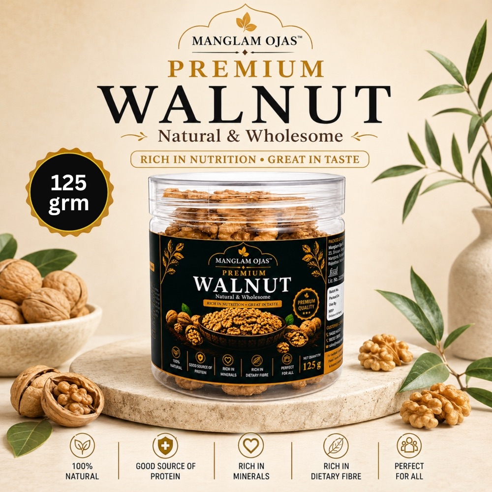 Premium Walnuts (Akhrot) 125 g by Manglam Ojas